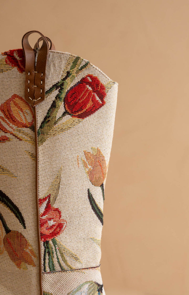 Womens Floral Tulip Tapestry Cowboy Boot