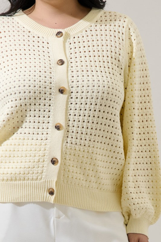 Plus Size Sugar Lips 	 Deffy Button Down Knit Cardigan Curve