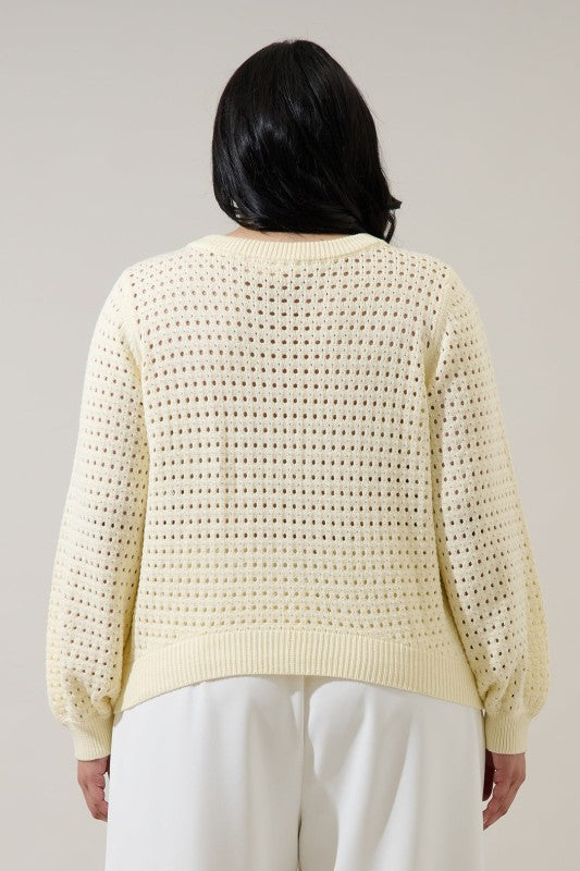 Plus Size Sugar Lips 	 Deffy Button Down Knit Cardigan Curve