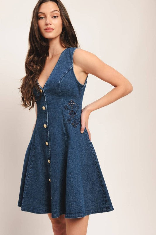 Womens Flying Tomato Denim Mini Dress