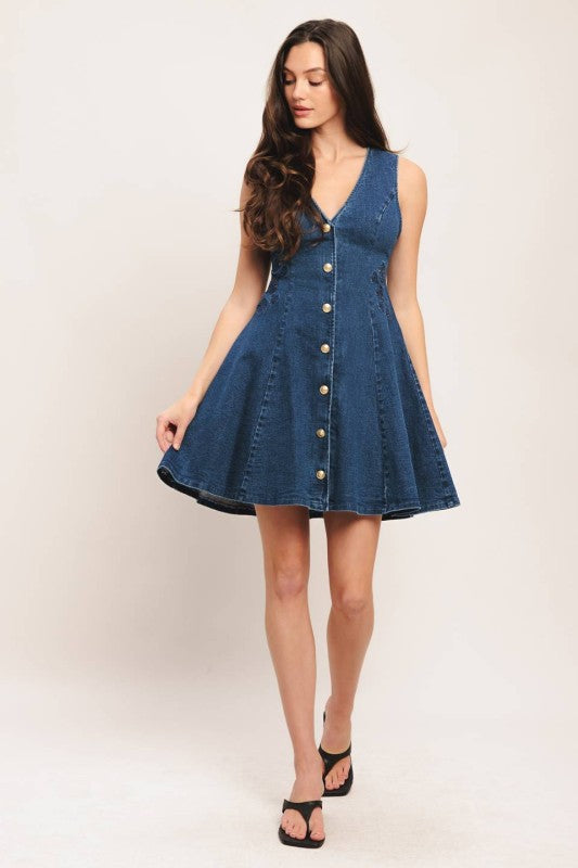 Womens Flying Tomato Denim Mini Dress