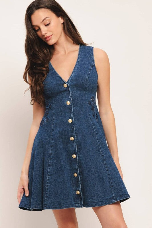 Womens Flying Tomato Denim Mini Dress
