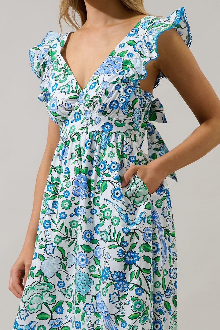 Sugarlips Mawar Ruffle Maxi Dress Gianne Floral Women's and Plus