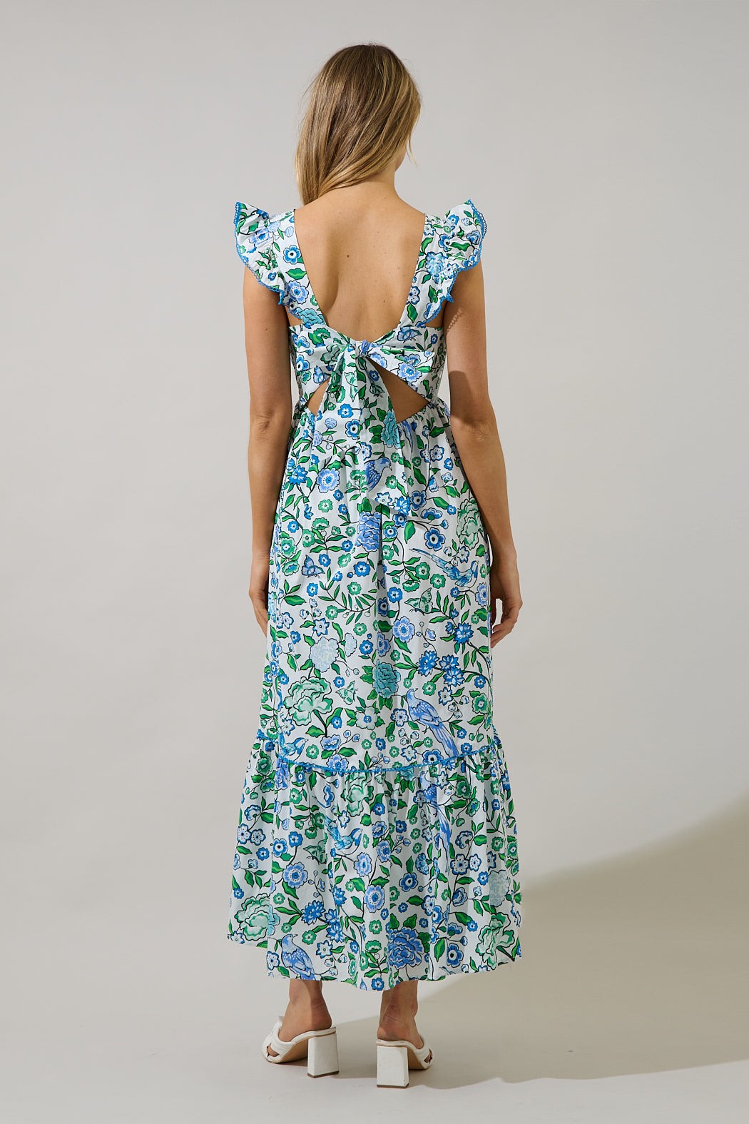 Sugarlips Mawar Ruffle Maxi Dress Gianne Floral Women's and Plus