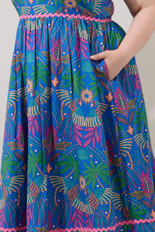Plus Size Sugar Lips Tropical Ric Rac Dress
