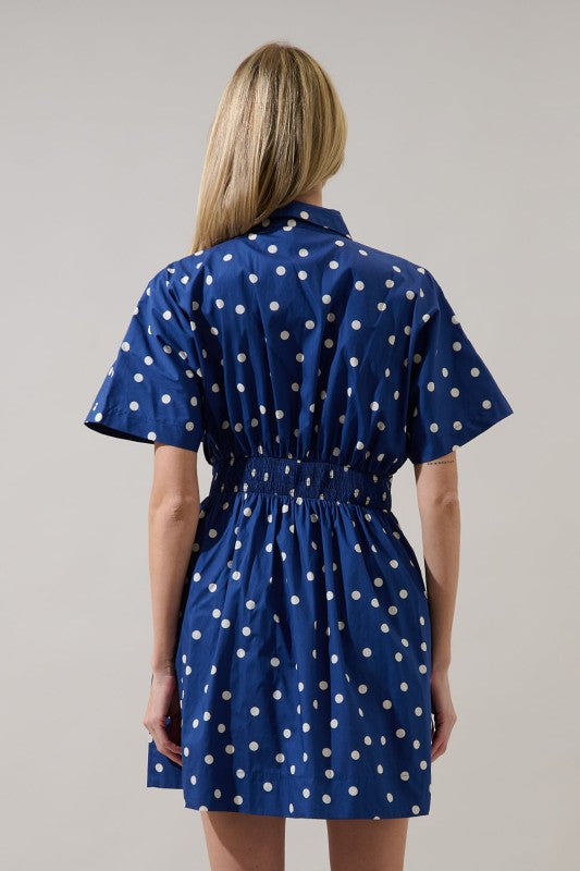 Womens Polka Dot Shirt Dress