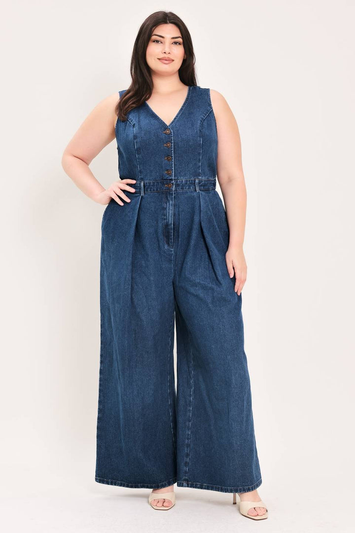 Plus Size Denim Jumpsuit