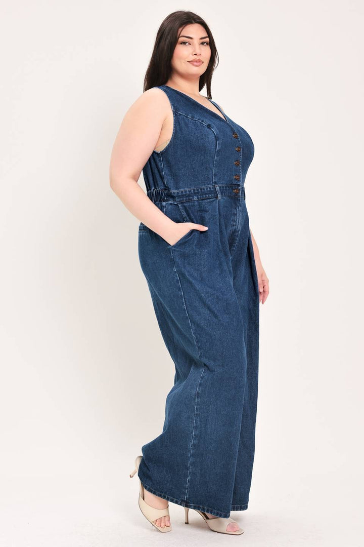 Plus Size Denim Jumpsuit