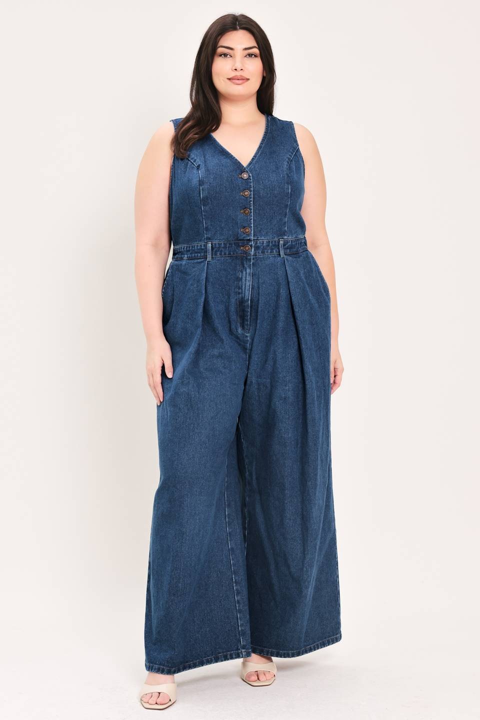 Plus Size Denim Jumpsuit