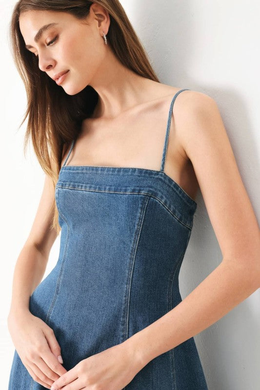Womens Flying Tomato Midi Denim Dress