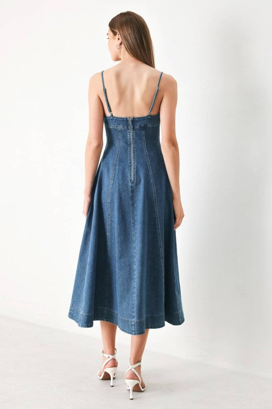 Womens Flying Tomato Midi Denim Dress