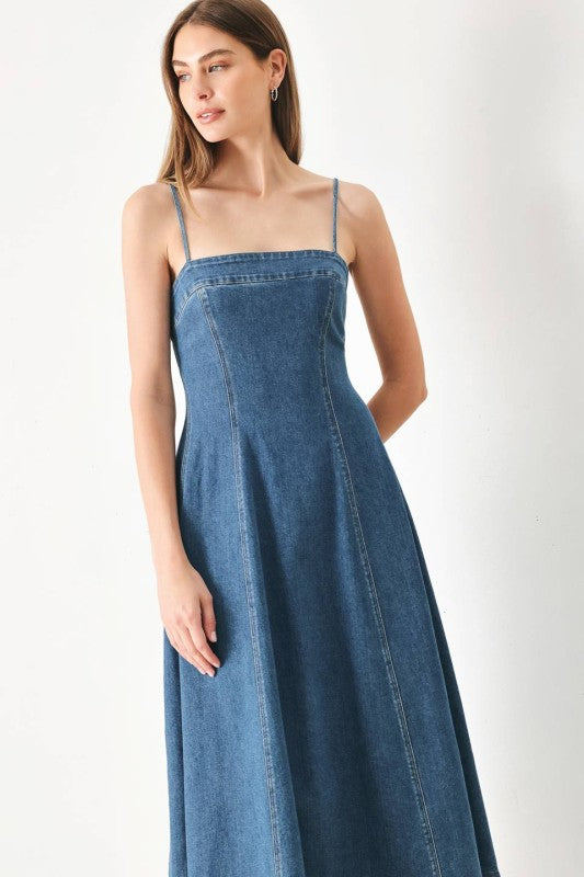 Womens Flying Tomato Midi Denim Dress