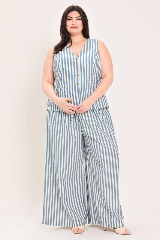 Plus Size Striped Pant