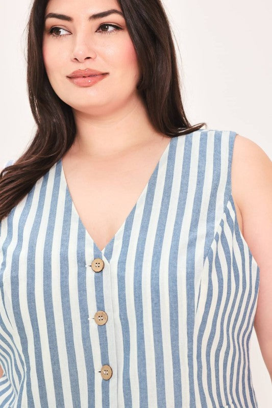 Plus Size Striped Vest Top