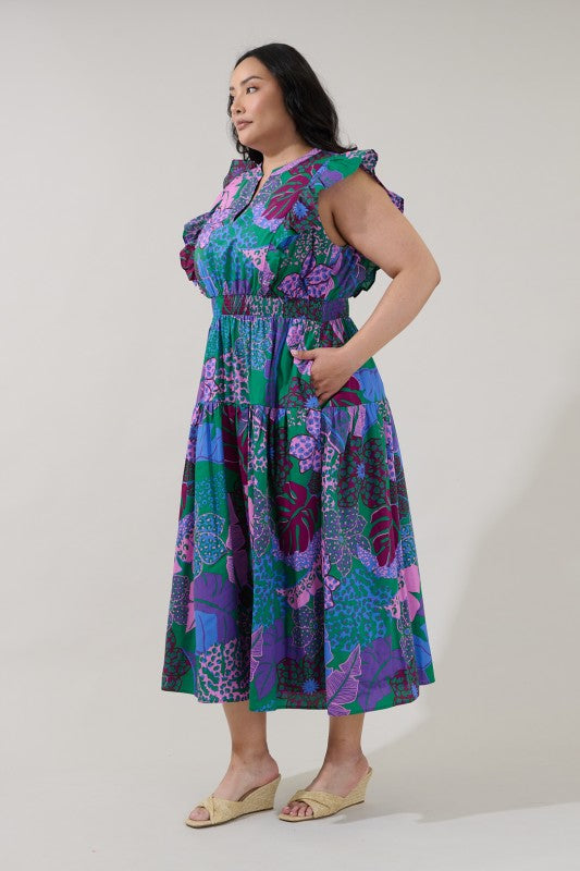 Plus Size Sugar Lips Blue Plum 100% cotton Dress