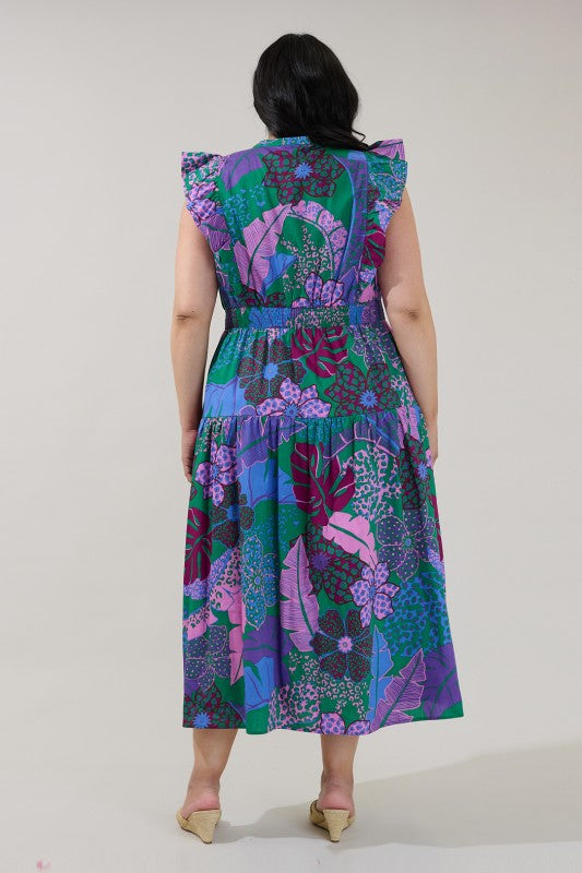 Plus Size Sugar Lips Blue Plum 100% cotton Dress
