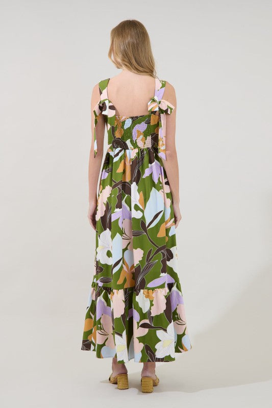 Sugarlips Womens and Plus Size Smocked Maxi Dress in Passion Floral