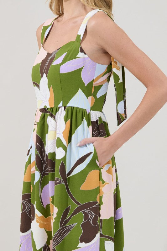 Sugarlips Womens and Plus Size Smocked Maxi Dress in Passion Floral