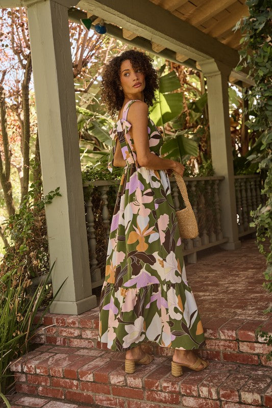 Sugarlips Womens and Plus Size Smocked Maxi Dress in Passion Floral