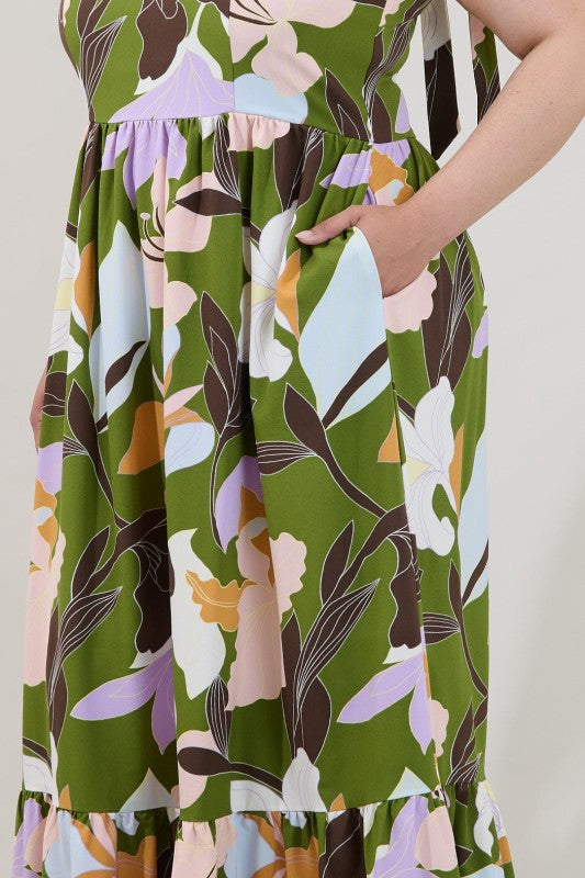 Sugarlips Womens and Plus Size Smocked Maxi Dress in Passion Floral