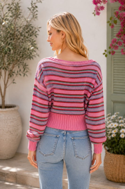 Womens and Plus Size Boat Ribbed Sweater