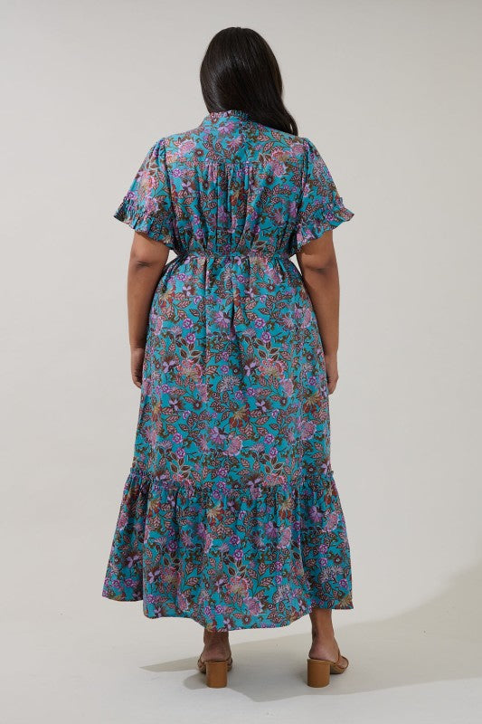 Plus Size Sugar Lips Button Up Paisley Floral