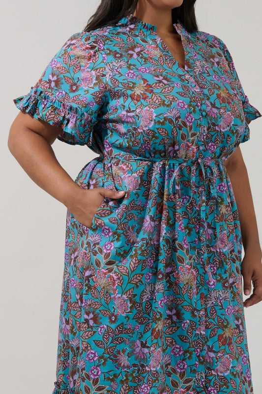 Plus Size Sugar Lips Button Up Paisley Floral