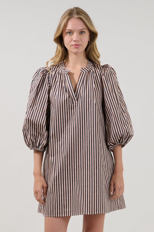 Womens Victoria Split Neck Shift Dress