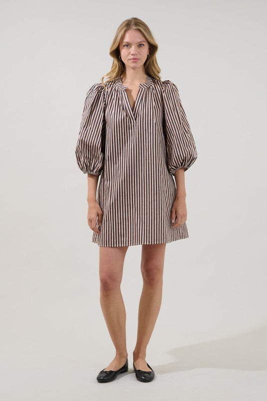 Womens Victoria Split Neck Shift Dress