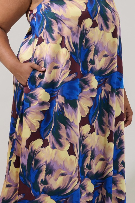 Sugarlips Womens and Plus Size One Shoulder Maxi Dress