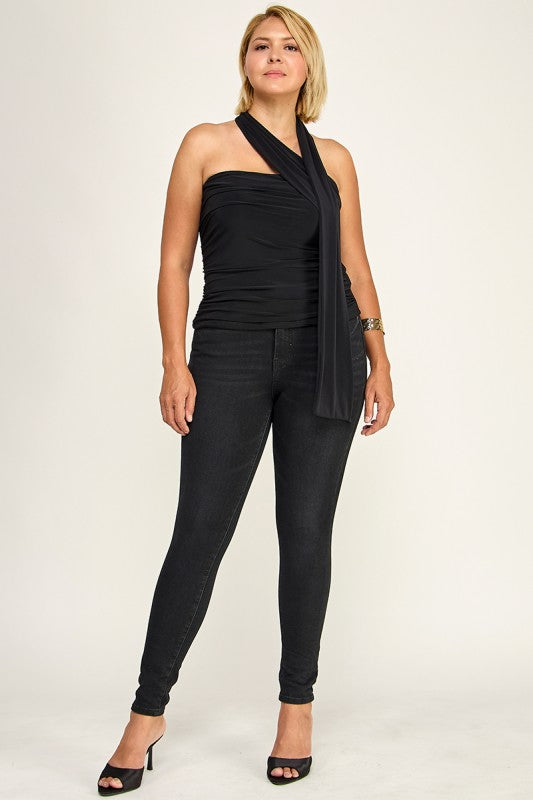 Plus Size Convertible Scarf Top
