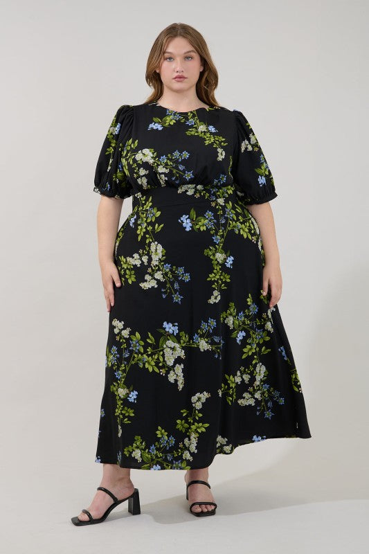 Plus Size Sugar Lips Smocked Maxi Dress