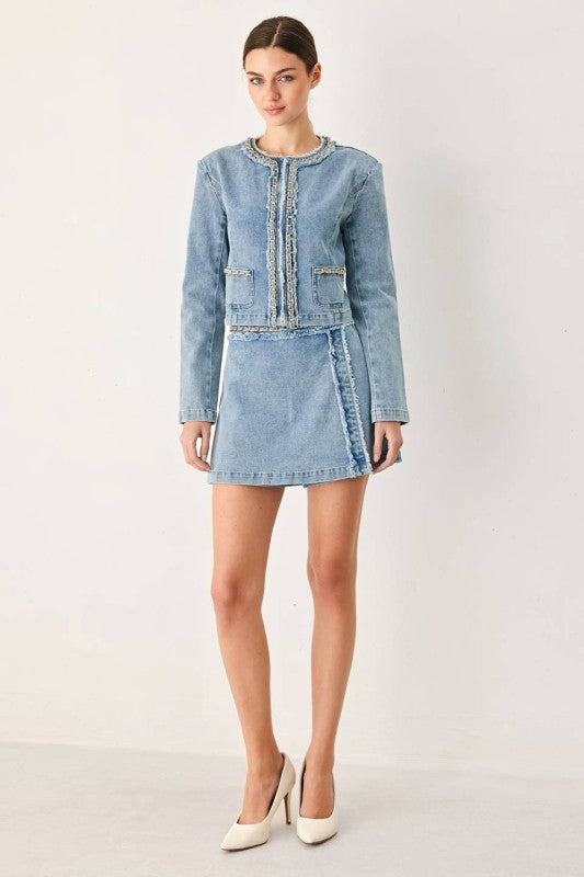 Womens Denim Cropped Jacket