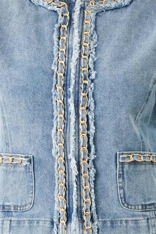Womens Denim Cropped Jacket