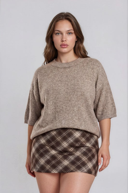 Plus Size Heathered Crewneck