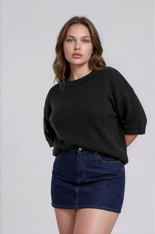 Plus Size Heathered Crewneck