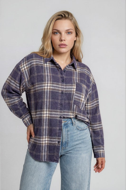 Plus Size Boxy Button Up Top