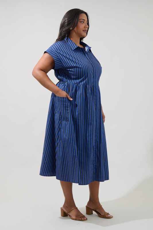 Womens and Plus Size Grenola Button Down Shirt Dress