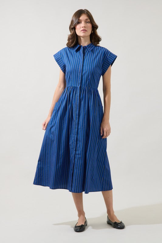 Womens and Plus Size Grenola Button Down Shirt Dress