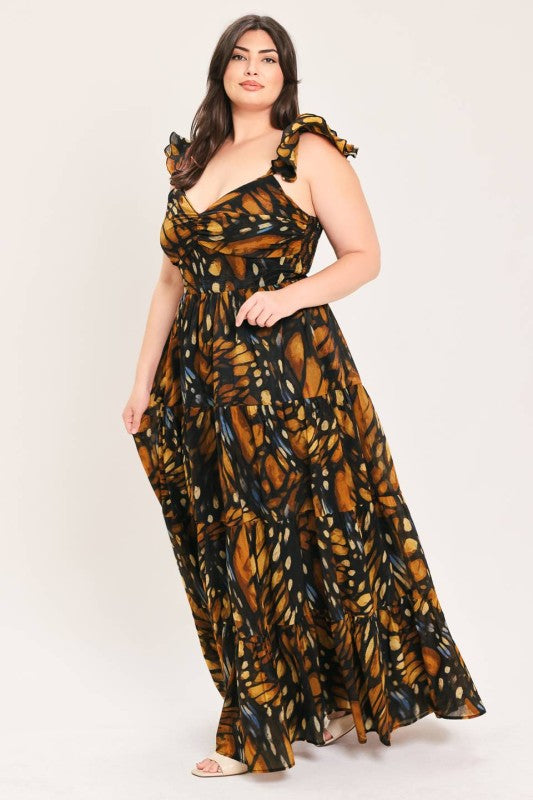 Womens & Plus Size Monarch Butterfly Maxi Dress