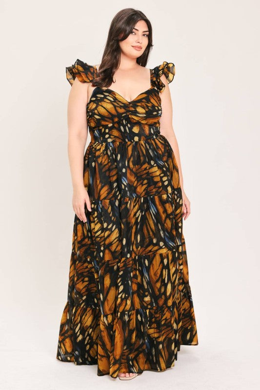 Womens & Plus Size Monarch Butterfly Maxi Dress