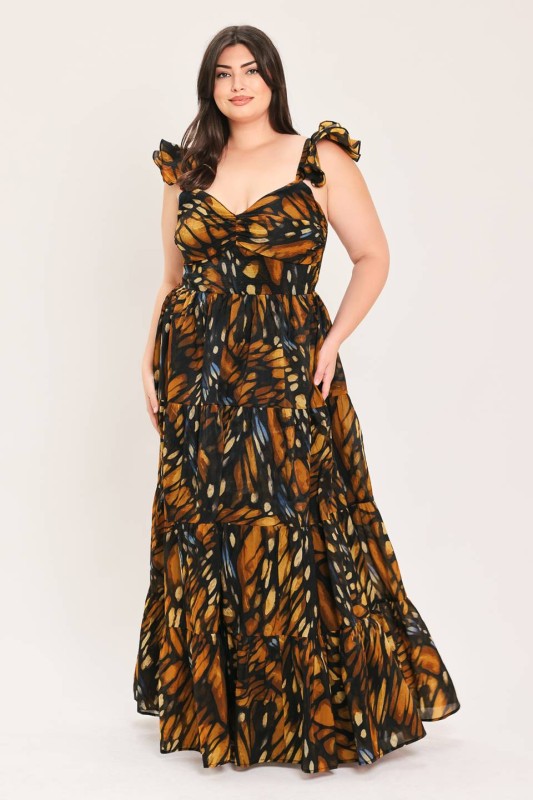 Womens & Plus Size Monarch Butterfly Maxi Dress