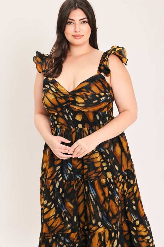 Womens & Plus Size Monarch Butterfly Maxi Dress