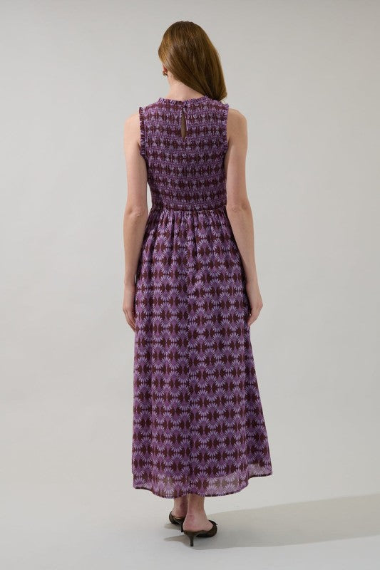 Plus Size Mosiac Curve Smocked Maxi Dress