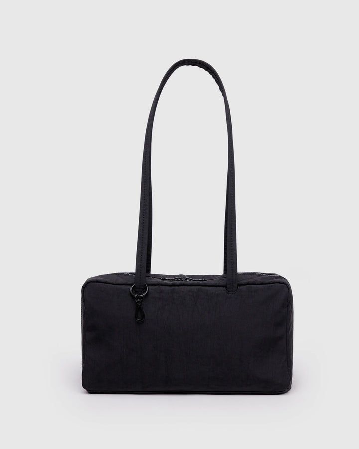 BAGGU- Nylon Bowler Bag Shoulder Purse- Black