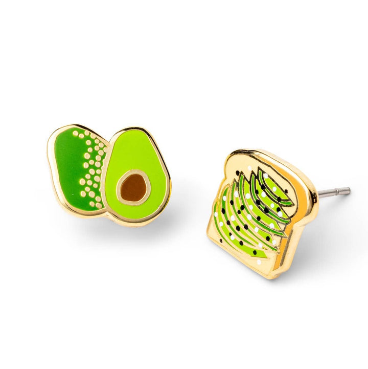Yellow Owl Workshop - Avocado Toast Gold Stud Earrings – Food Jewelry