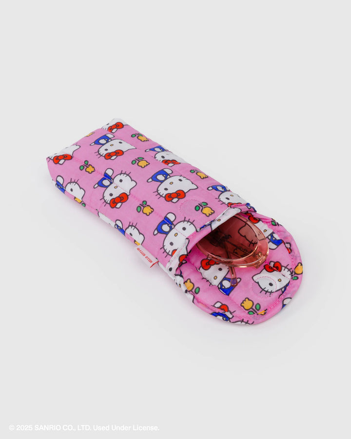 BAGGU- Puffy Sleeve Glasses Case Hello Kitty Pink