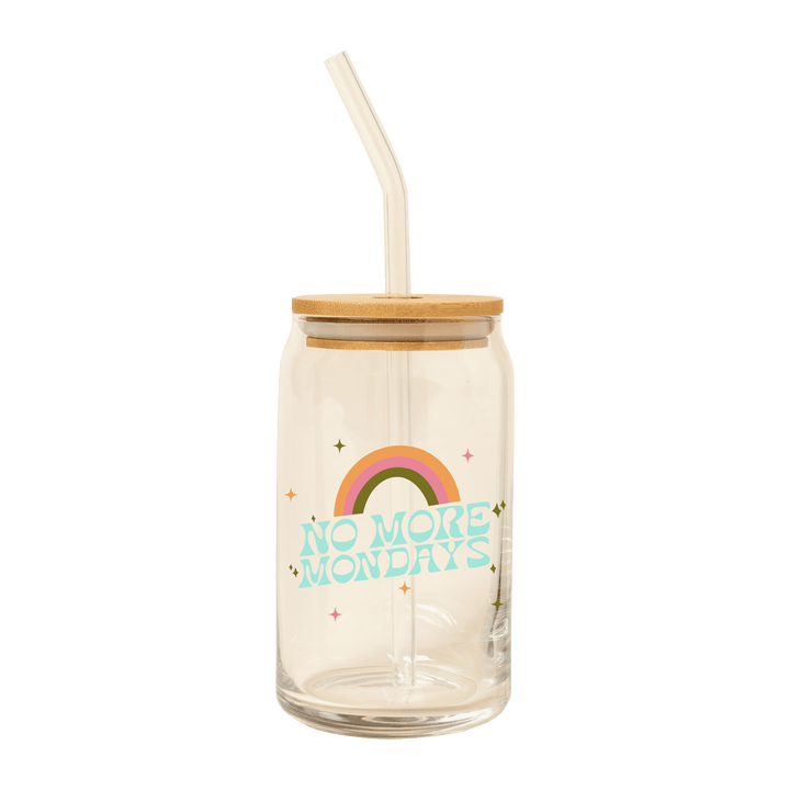 Can Glass w/Lid + Straw: Carnival Check