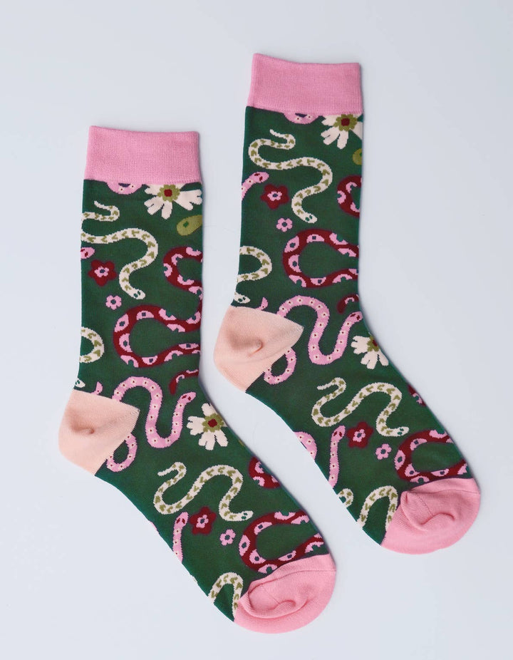 Idlewild Co. - Snakes 100% Cotton Women's Crew Socks