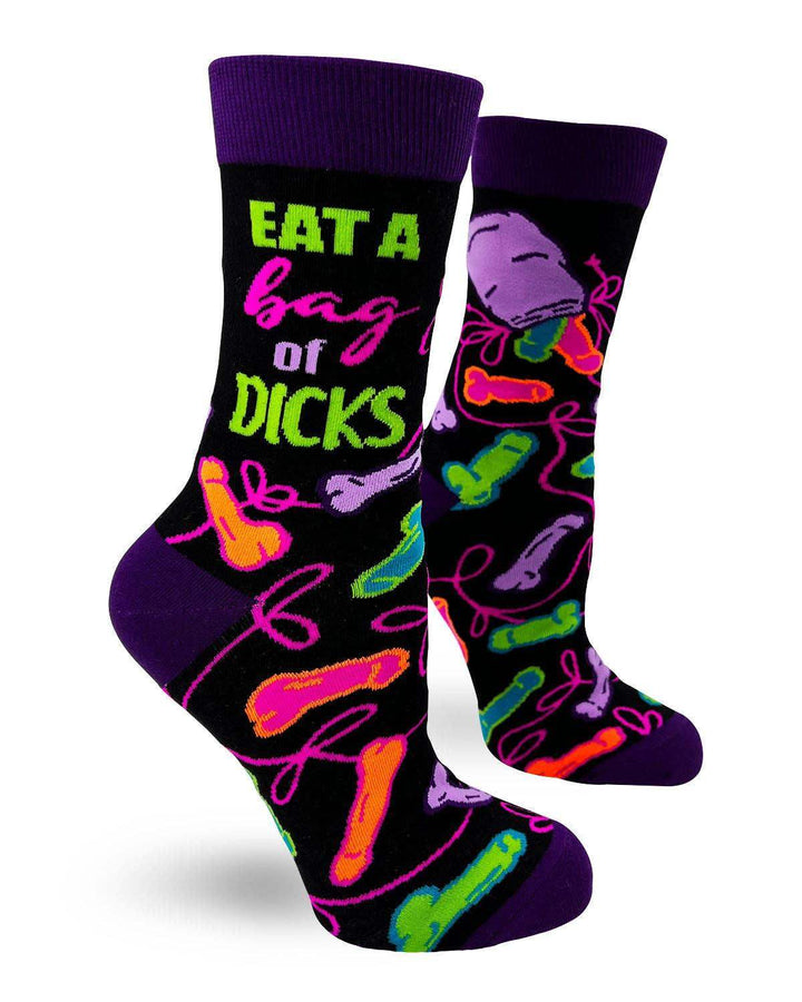 Fabdaz - Eat a Bag of Dicks Sassy Women's Novelty Crew Socks